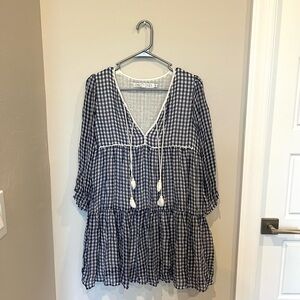 Christy Dawn Navy and White Gingham Dress